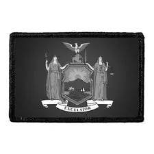 Pull Patch New York Flag patch sort-hvid velcro