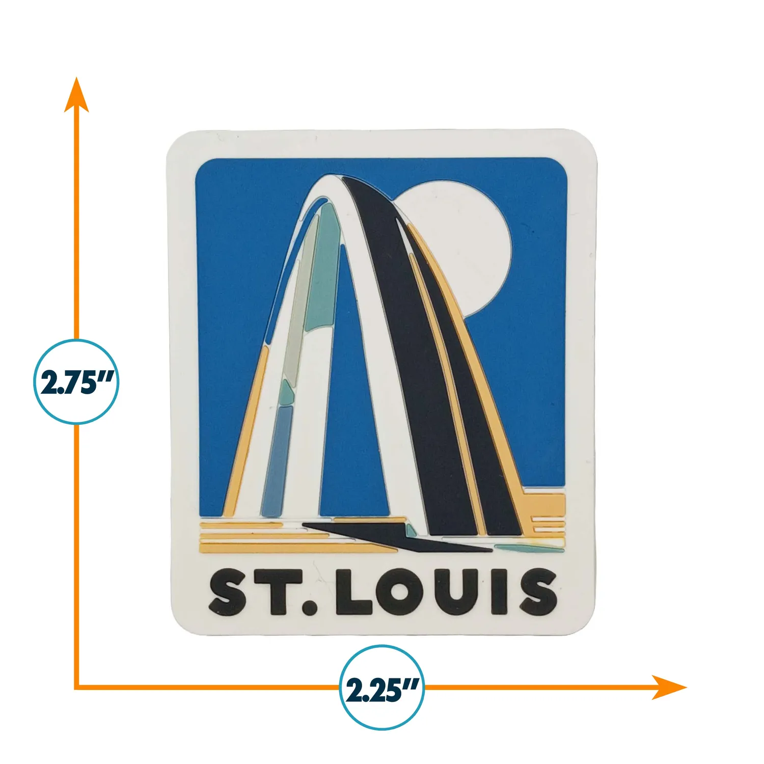 Vagabond Heart St. Louis magnet køleskabsmagnet 70 mm 3D gummi