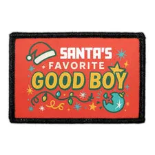 Pull Patch Santa's Favorite Good Boy patch 7,6x5 cm velcro