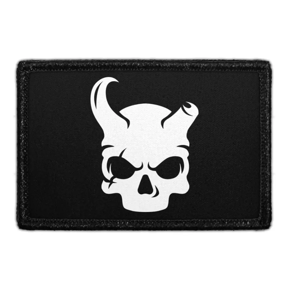 Pull Patch Skull Horns velcropatch 76x51 mm