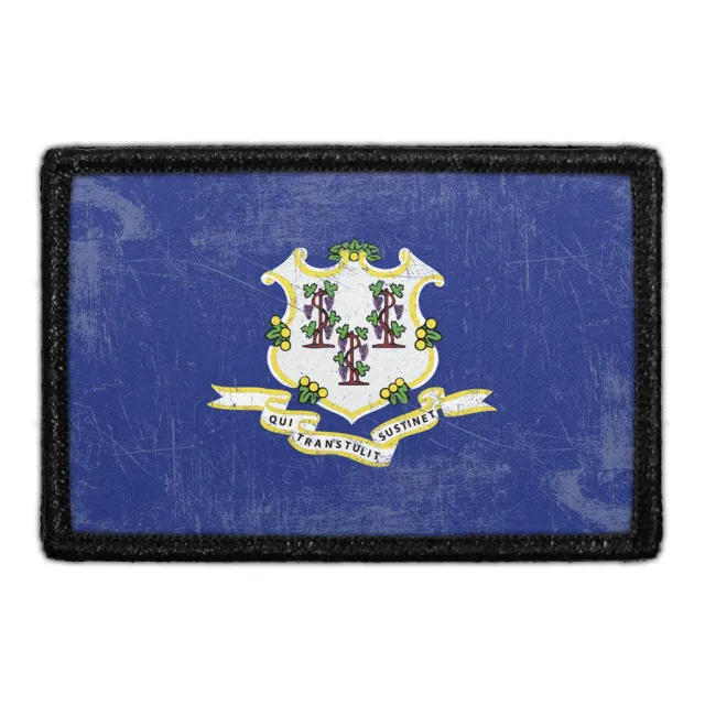Pull Patch Connecticut Flag Distressed patch 3x2" velcro