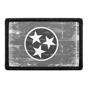 Pull Patch Tennessee State Flag patch med velcro sort-hvid