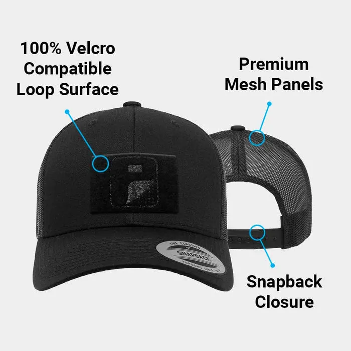 Pull Patch Trucker Curved Bill snapback kasket sort