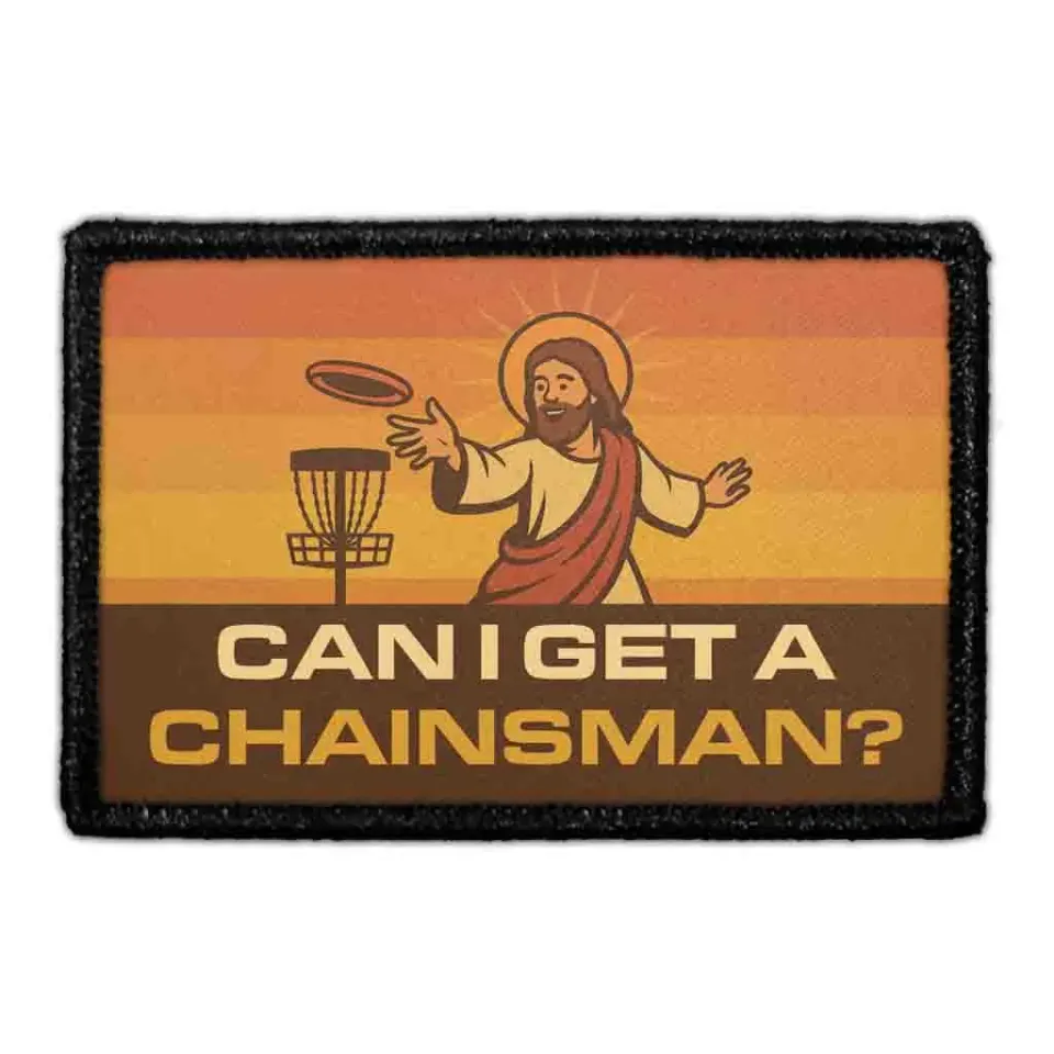 Pull Patch Chainsman patch 3x2 velcro disc golf humor