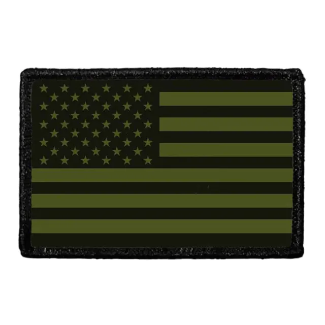Pull Patch American Flag Military Green patch med velcro grøn