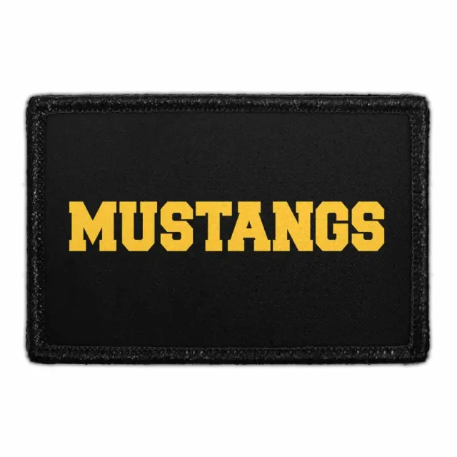 Pull Patch Mustangs på sort patch 76x51 mm