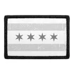 Pull Patch Chicago City Flag patch black white