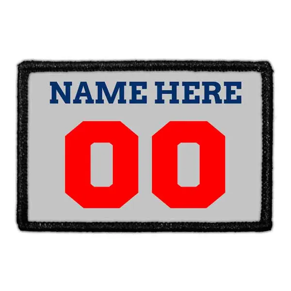 Pull Patch Customizable Jersey Blue/Red/White patch med egen tekst