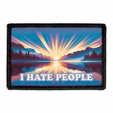 Pull Patch I Hate People Lake Sunset patch med velcro