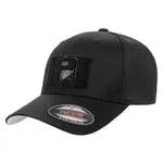 Pull Patch Premium Curved Bill Flexfit kasket sort buet skygge