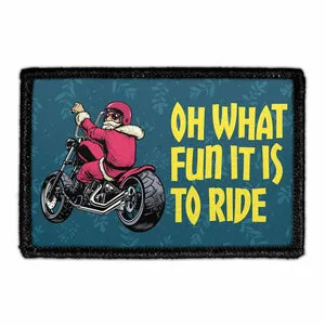 Pull Patch Santa On Motorcycle patch med velcro