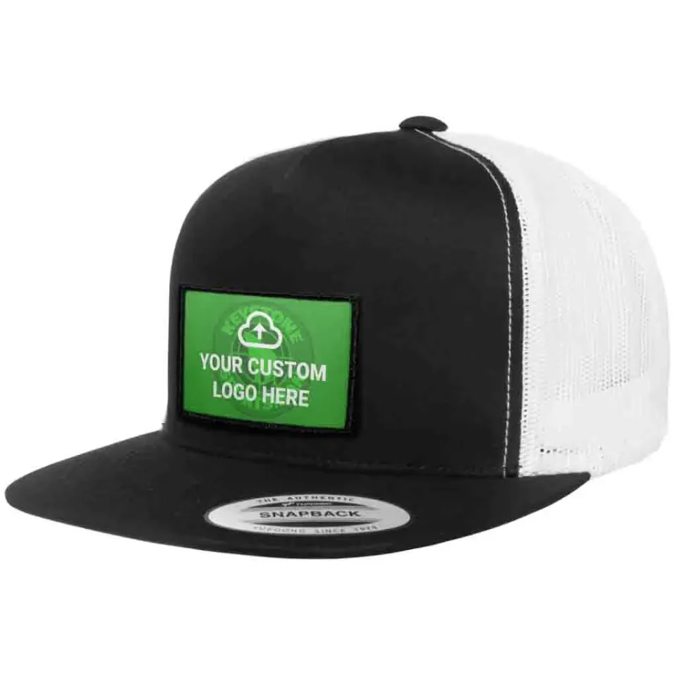 Pull Patch Custom Logo + Flat Bill Trucker kasket sæt