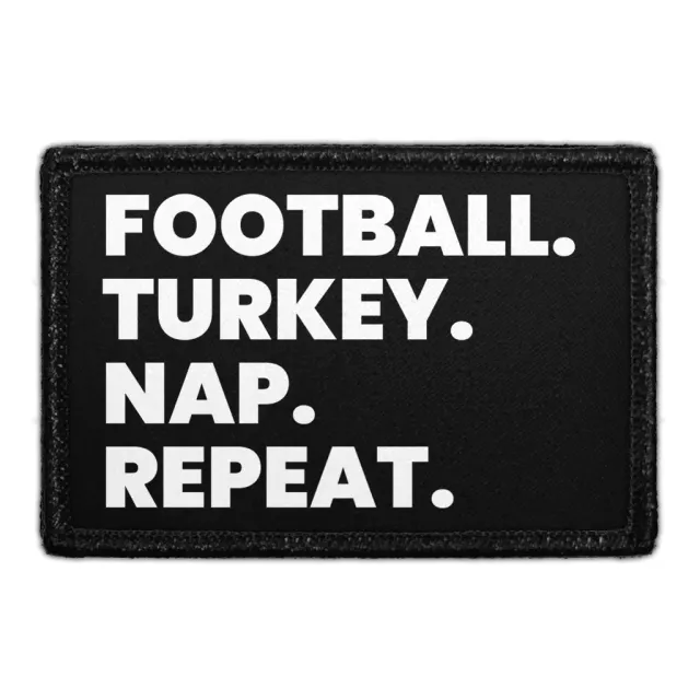Pull Patch Football Turkey Nap Repeat patch med velcro