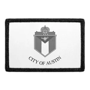 Pull Patch Austin City Flag patch sort-hvid velcro