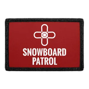 Pull Patch Snowboard Patrol velcromærke 76x51 mm