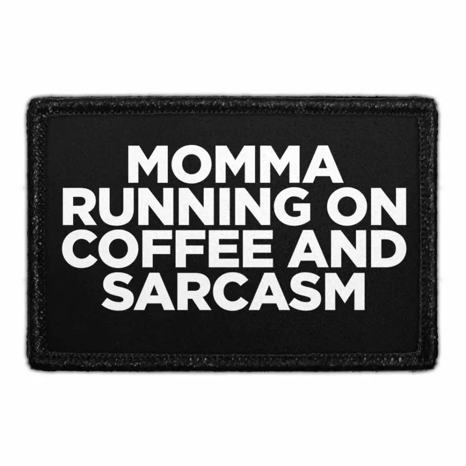 Pull Patch Momma Coffee Sarcasm patch velcro 76x51 mm