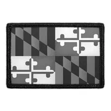 Pull Patch Maryland State Flag patch sort hvid 3x2