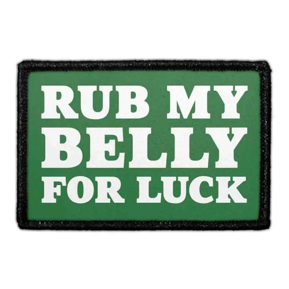 Pull Patch Rub My Belly for Luck patch med velcro