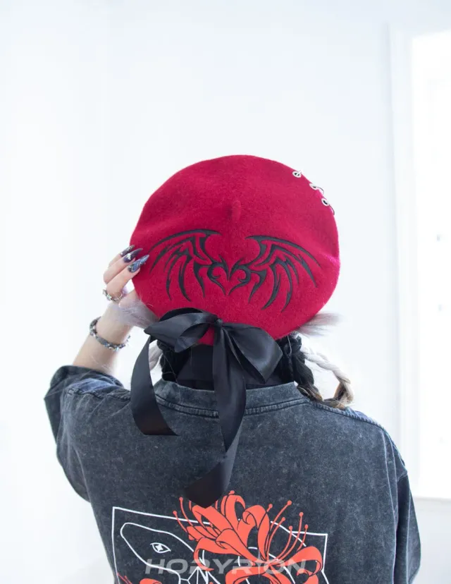 Hopyrion Winged Heart baret uld 56-60 cm