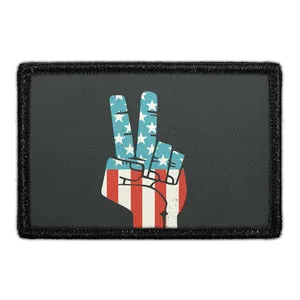 Pull Patch Peace Fingers American Flag patch
