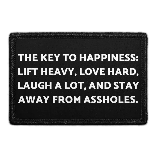 Pull Patch The Key to Happiness Lift Heavy patch 76x51 mm velcro