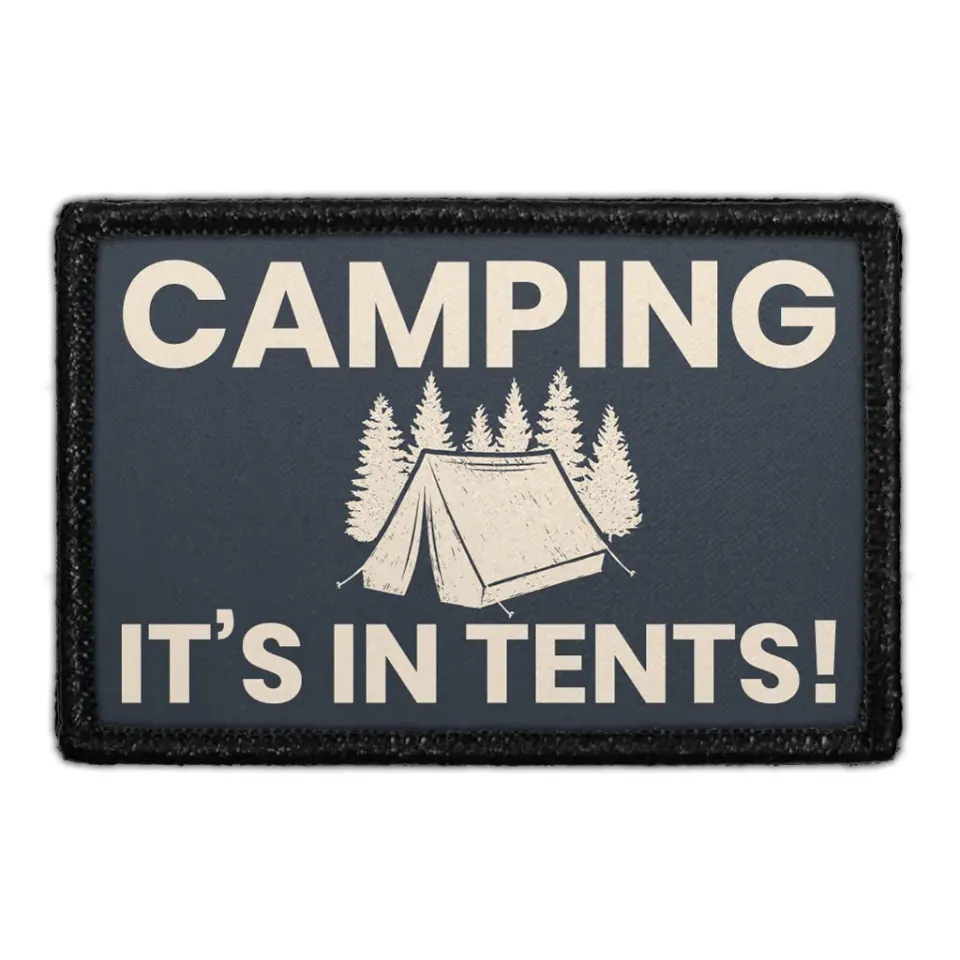 Pull Patch Camping It's In Tents patch mørkeblå velcro