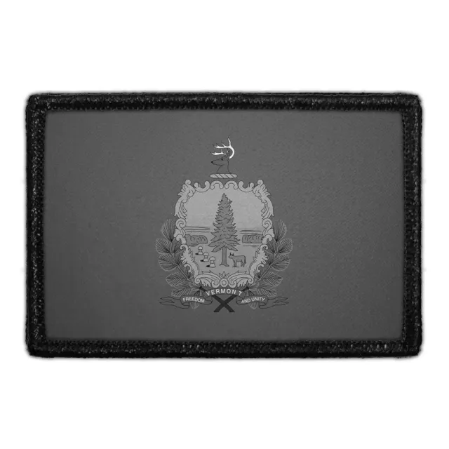 Pull Patch Vermont flag patch sort-hvid 76mm