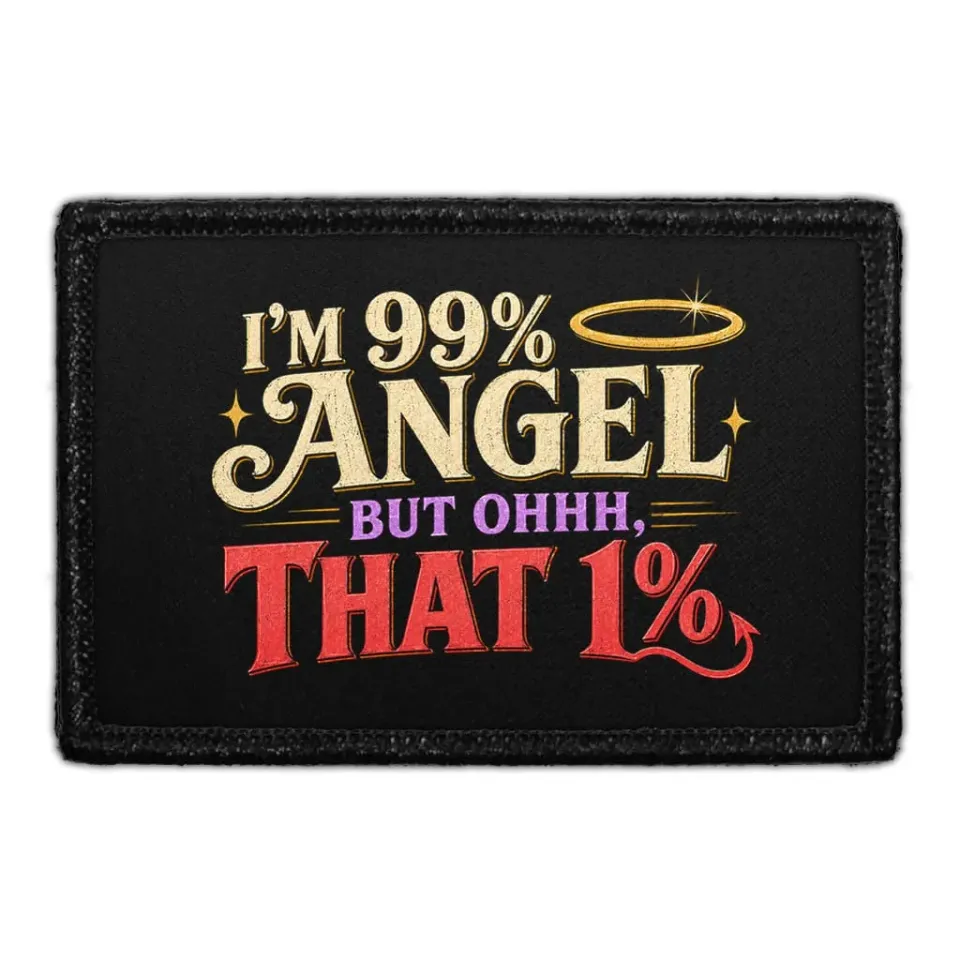 Pull Patch 99% Angel patch 7,6x5 cm sjov tekst