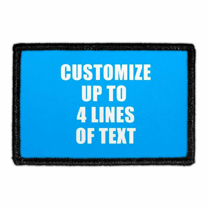 Pull Patch Custom 4 linjer patch sort med tekst