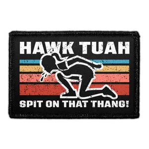 Pull Patch Hawk Tuah Spitting Silhouette patch med velcro