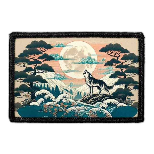Pull Patch Japanese Wolf Howling patch velcro ulv