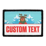Pull Patch Christmas Custom patch snowy reindeer med velcro