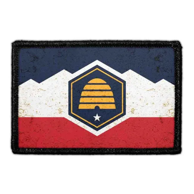 Pull Patch Utah State Flag patch farve distressed