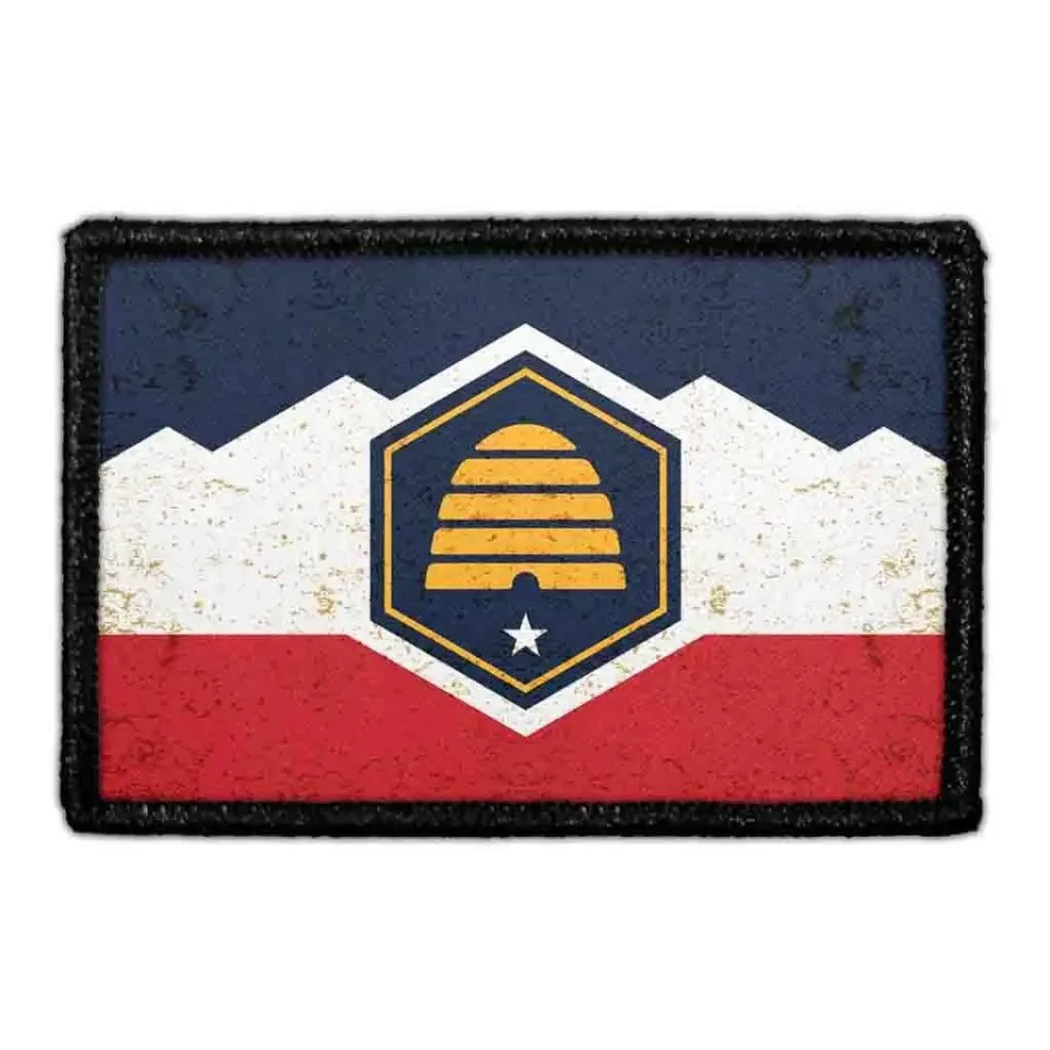 Pull Patch Utah State Flag patch farve distressed