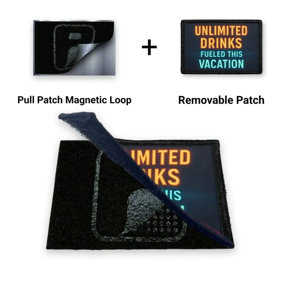 Pull Patch Unlimited Drinks Fueled Vacation patch 3x2 velcro