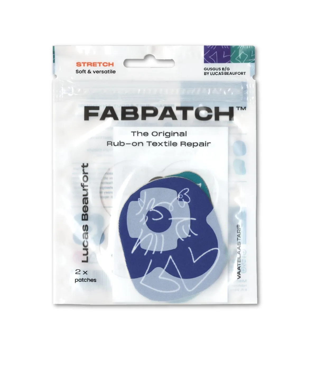 FabPatch STRETCH GusGus B/G lapper 2 stk strækbar