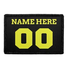 Pull Patch Customizable Jersey patch gul sort 76mm tekst