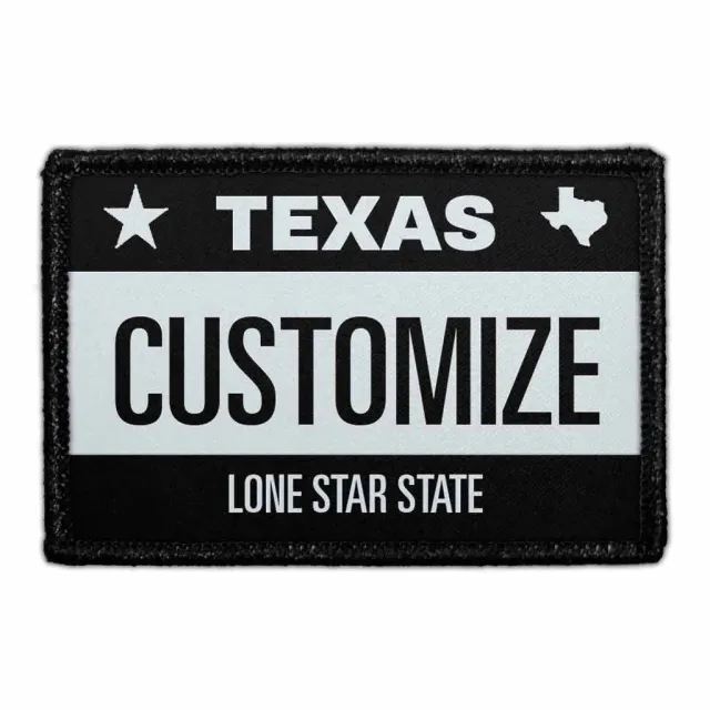 Pull Patch Texas License Plate patch personlig