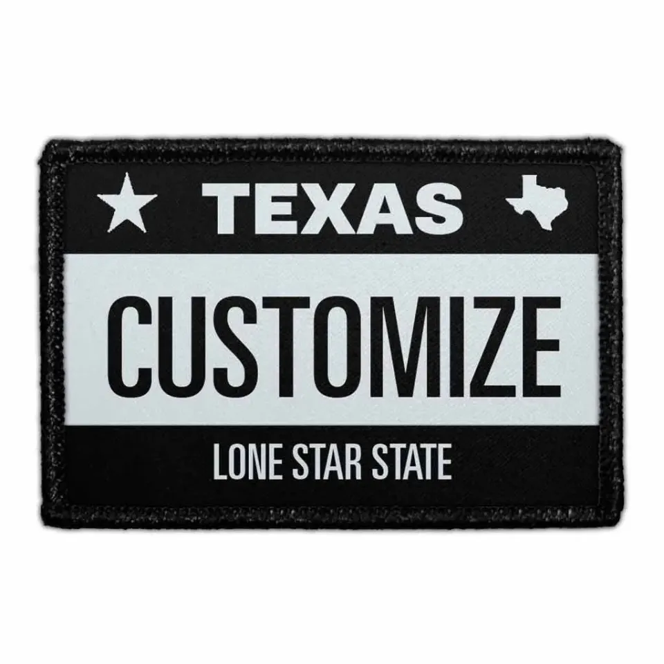 Pull Patch Texas License Plate patch personlig