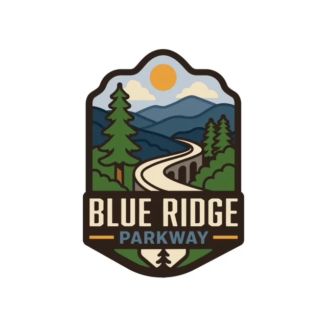 Vagabond Heart Blue Ridge Parkway klistermærke mat