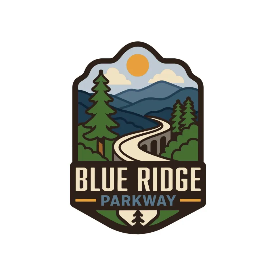 Vagabond Heart Blue Ridge Parkway klistermærke mat