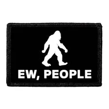 Pull Patch Ew, People velcropatch 76x51 mm sjov tekst