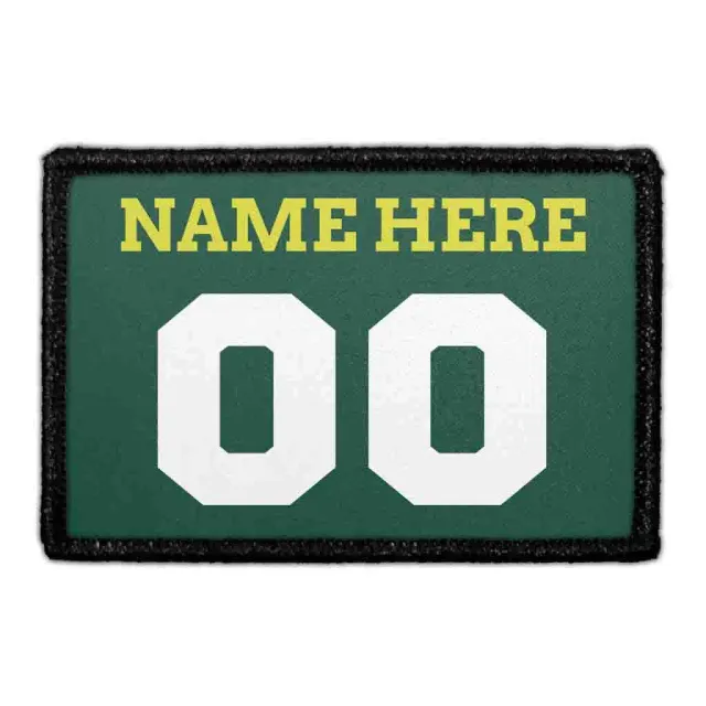 Pull Patch Jersey patch grøn-gul-hvid 9 tegn tekst