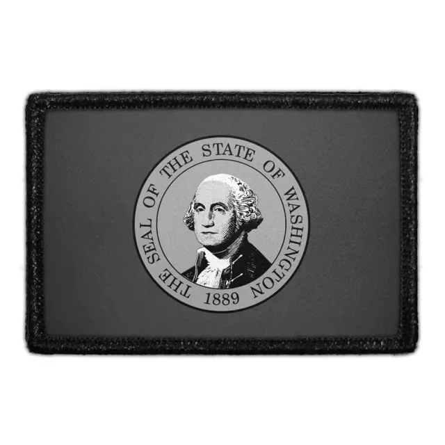 Pull Patch Washington State Flag patch sort hvid