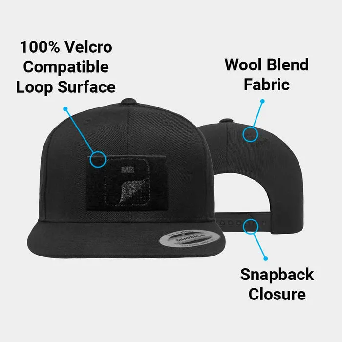 Pull Patch Premium Flat Bill snapback kasket sort uld