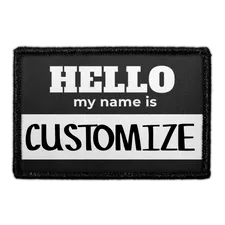 Pull Patch Hello My Name Is patch sort med navn