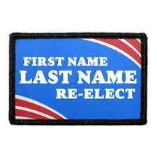 Pull Patch Election patch røde striber 7,6x5 cm med velcro