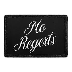 Pull Patch No Regerts Black patch velcro sjov tekst