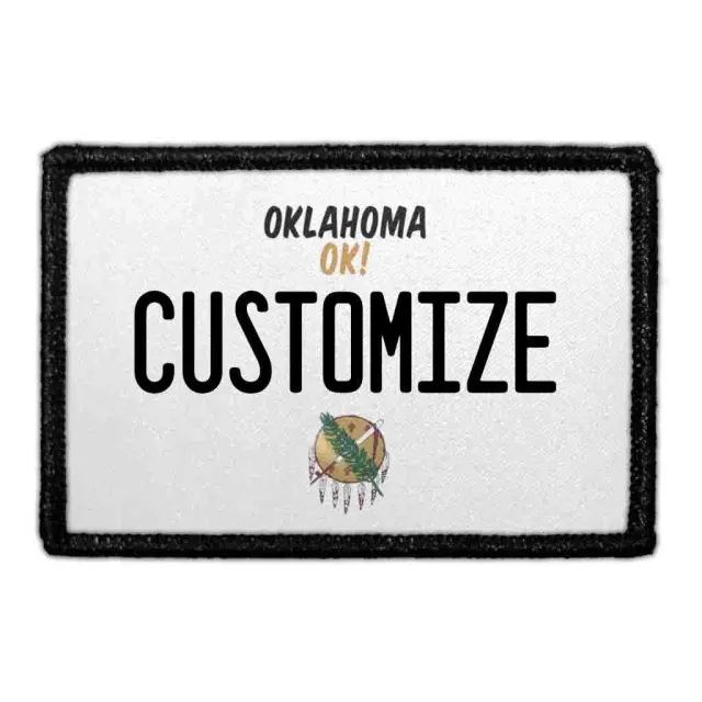 Pull Patch Oklahoma nummerplade patch med egen tekst
