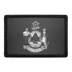 Pull Patch Maine State Flag patch sort hvid